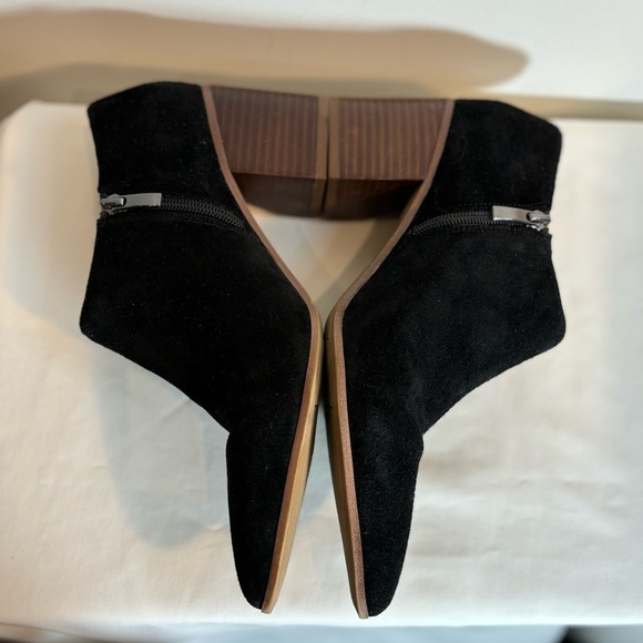 FRANCO SARTO Sz 9 Takoma Booties Low Top Leather Suede Pointy Toe Western Vibes - Picture 3 of 10